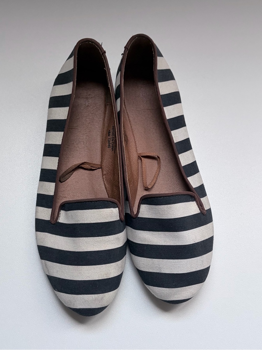 Striped Canvas Slip-On Flats